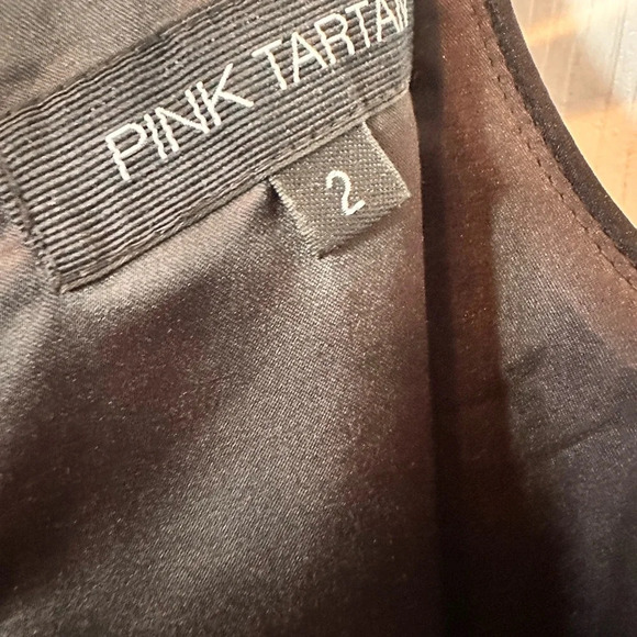 PINK TARTAN Black Brocade Sleeveless Pleated Cocktail Party Dress Sz 2 STUNNING - Picture 12 of 14